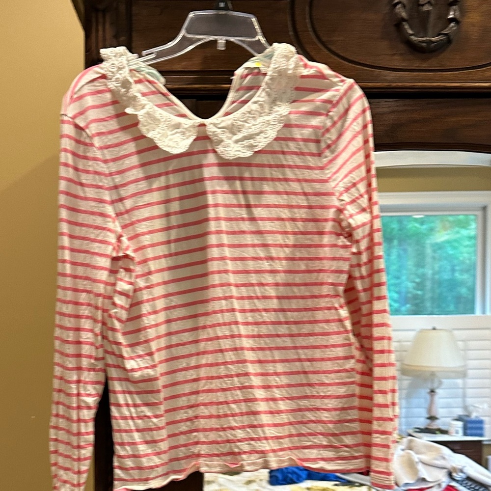 Boden lace collared striped pullover size 10 US